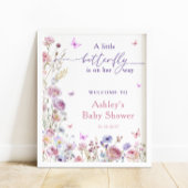 Little Butterfly Garden Meisje Baby shower Welkom Poster