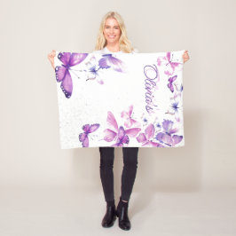 Little Butterfly Gepersonaliseerde Gift Verjaardag Fleece Deken