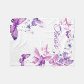 Little Butterfly Gepersonaliseerde Gift Verjaardag Fleece Deken (Voorkant (Horizontaal))