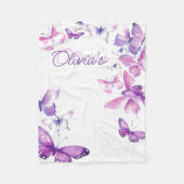 Little Butterfly Gepersonaliseerde Gift Verjaardag Fleece Deken (Voorkant)