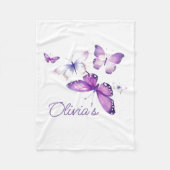 Little Butterfly Gepersonaliseerde Gift Verjaardag Fleece Deken (Voorkant)