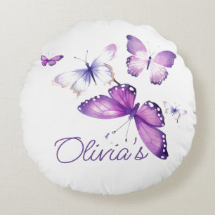 Little Butterfly Gepersonaliseerde Gift Verjaardag Rond Kussen