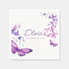 Little Butterfly Girl 1e verjaardagsfeestje Servet