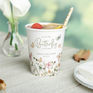 Little Butterfly Girl Baby shower Papieren Bekers