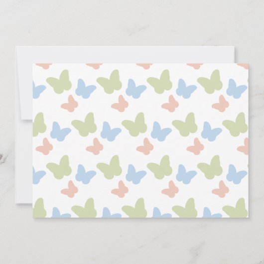 Little Butterfly Girl Verjaardag Fotouitnodiging Kaart (Achterkant)