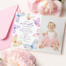 Little Butterfly Girl's 1e verjaardag Foto