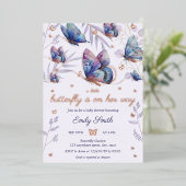 Little Butterfly is een van haar Way Baby shower Folie Uitnodiging (Staand Voorkant)