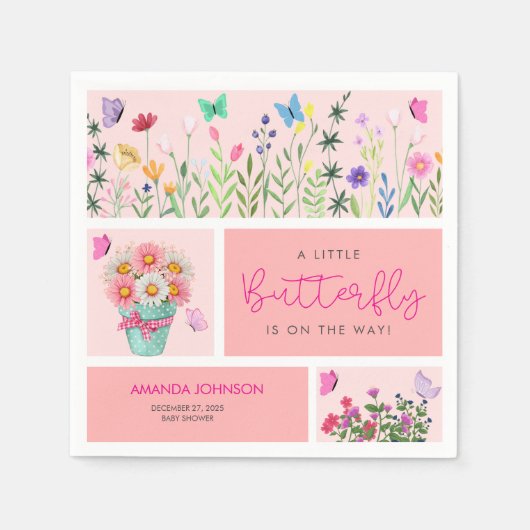 Little Butterfly is haar weg Schattige Whimsical P Servet (Voorkant)