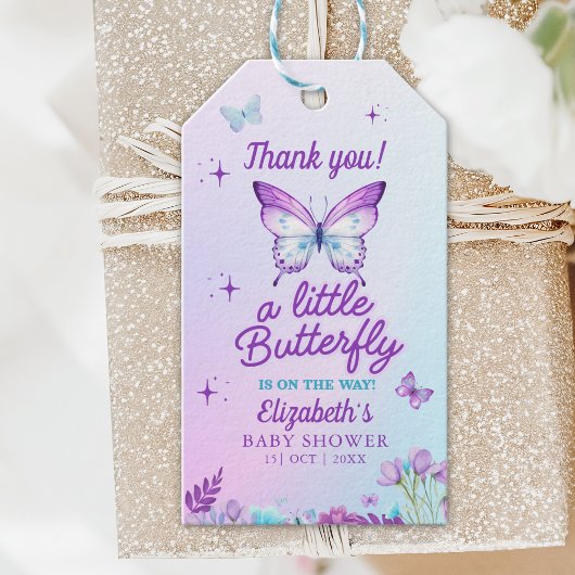 Little Butterfly is on the way Baby shower Cadeaulabel