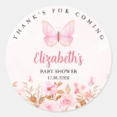 Little Butterfly is on the Way, Baby Shower  Ronde Sticker (Voorkant)