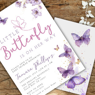Little Butterfly is onderweg naar Baby shower Flor Kaart