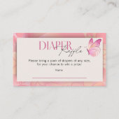 Little Butterfly Luier Raffle Baby shower Game Informatiekaartje (Voorkant)