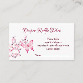 Little Butterfly Luier Raffle Ticket Informatiekaartje
