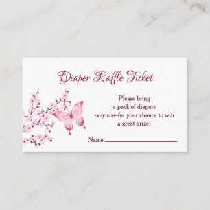 Little Butterfly Luier Raffle Ticket Informatiekaartje