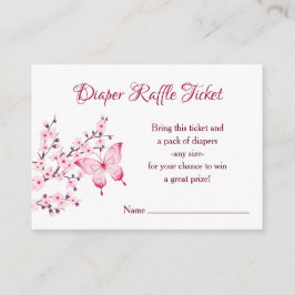 Little Butterfly Luier Raffle Ticket Informatiekaartje