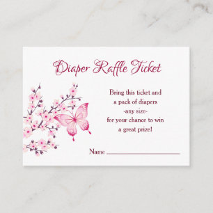 Little Butterfly Luier Raffle Ticket Informatiekaartje