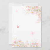 Little Butterfly Pink Bow Girl Baby Shower Kaart (Achterkant)