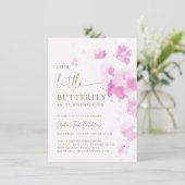 Little Butterfly Pink Budget 1e verjaardag Kaart (Staand voorkant)