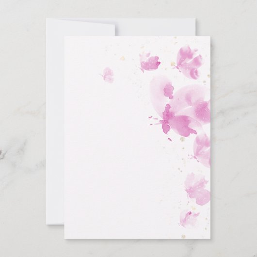 Little Butterfly Pink Budget 1e verjaardag Kaart (Achterkant)