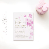 Little Butterfly Pink Budget 1e verjaardag Kaart