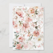 Little Butterfly Pink Floral Baby Meisje Douche Kaart (Achterkant)