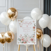 Little Butterfly Pink Floral Baby Meisje Douche