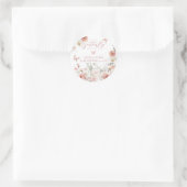 Little Butterfly Pink Floral Baby Meisje Douche Ronde Sticker (Tas)