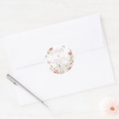 Little Butterfly Pink Floral Baby Meisje Douche Ronde Sticker (Envelop)