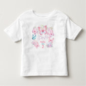 Little Butterfly Pink Floral Zomernaam Verjaardag Kinder Shirts (Voorkant)