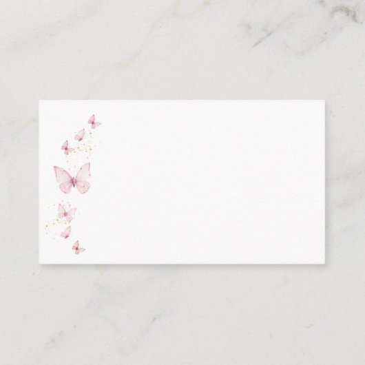 Little Butterfly Pink Girl Boeken voor Baby shower Informatiekaartje (Achterkant)