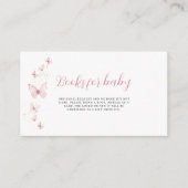 Little Butterfly Pink Girl Boeken voor Baby shower Informatiekaartje (Voorkant)