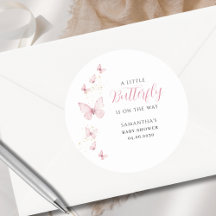 Little Butterfly Pink Girl Waterverf Baby shower