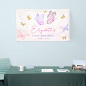 Little Butterfly Pink Purple Girl First Birthday Spandoek (Beurs)