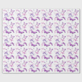 Little Butterfly Schattige Roze Paarse Verjaardags Cadeaupapier (Vlak)