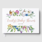 Little Butterfly Spring Wildflower Baby shower Gastenboek (Voorkant)