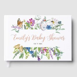 Little Butterfly Spring Wildflower Baby shower Gastenboek