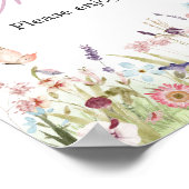 Little Butterfly Wildflower Baby shower Drinken Poster (Hoek)