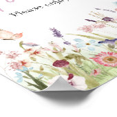 Little Butterfly Wildflower Baby shower Eten Poster (Hoek)