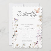 Little Butterfly Wildflower Baby shower Kaart (Voorkant)
