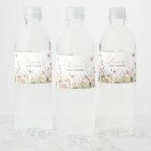 Little Butterfly Wildflower Baby shower Waterfles Etiket (Flessen)