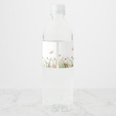 Little Butterfly Wildflower Baby shower Waterfles Etiket (Achterkant)