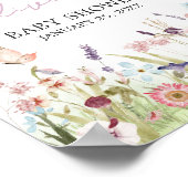 Little Butterfly Wildflower Baby shower Welkom Poster (Hoek)