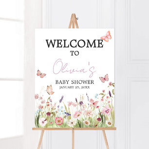 Little Butterfly Wildflower Baby shower Welkom Poster