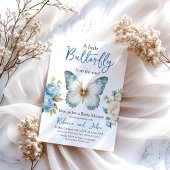 Little Butterfly Wildflower Floral Baby shower Kaart