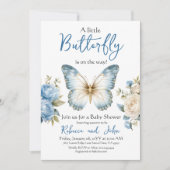 Little Butterfly Wildflower Floral Baby shower Kaart (Voorkant)