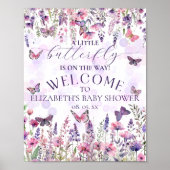 Little Butterfly Wildflowers Baby shower Welkom Poster (Voorkant)