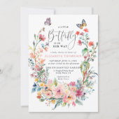 Little Butterfly Wildflowers Whimsical Baby shower Kaart (Voorkant)