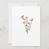 Little Butterfly Wildflowers Whimsical Baby shower Kaart (Achterkant)