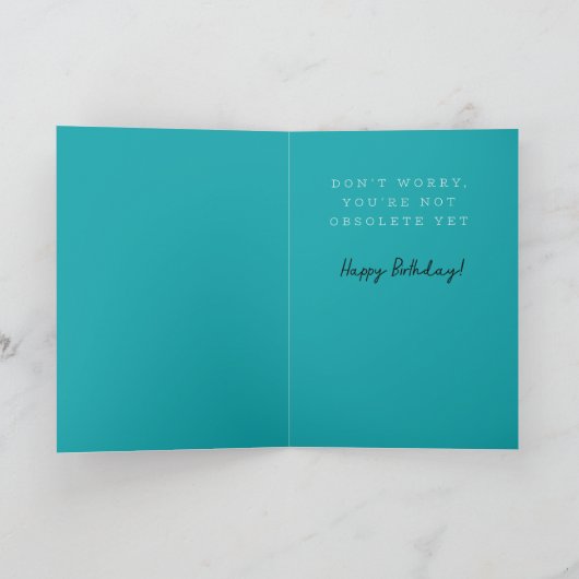 Little Byte Older Floppy Disc Birthday Card Kaart (Binnen)