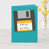 Little Byte Older Floppy Disc Birthday Card Kaart (Gele Bloem)